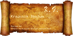 Krajcsik Ibolya névjegykártya